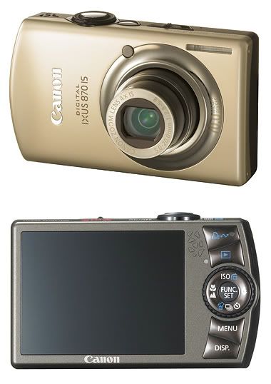 Canon IXUS 870 Gold front and back Pictures, Images and Photos