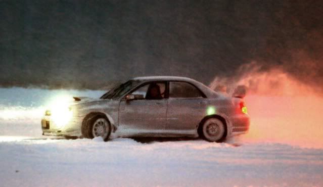 Subaru Impreza WRX STi winter driving.