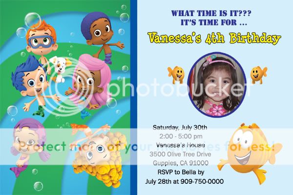 BUBBLE GUPPIES BIRTHDAY PARTY INVITATIONS  