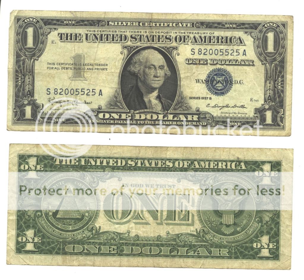 Silver Certificate $1 USA 1957 Note Very Good Condition One Dollar 